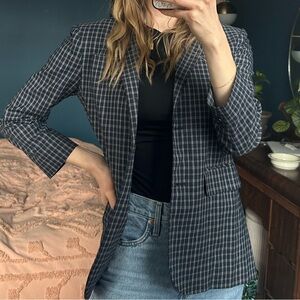 Vintage bebe navy and White Patterned Blazer